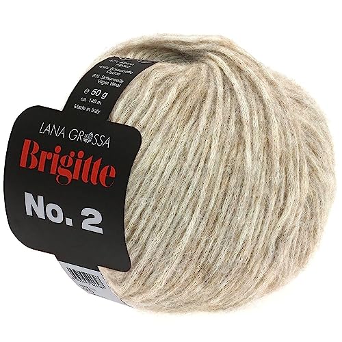 LANA GROSSA Brigitte Nr.2 | Edle Netzgarnstruktur aus Alpaka und Baumwolle | Handstrickgarn aus 47% Alpaka, 45% Baumwolle & 8% Schurwolle | 50g Wolle zum Stricken & Häkeln | 140m Garn von Lana Grossa