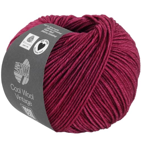 Lana Grossa COOL WOOL VINTAGE 50 g Ton-in-Ton gefärbte Merinowolle in Vintage-Optik 160 m, Farbe:7377 - Indischrot von Lana Grossa