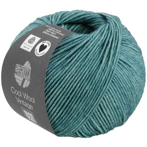 Lana Grossa COOL WOOL VINTAGE 50 g Ton-in-Ton gefärbte Merinowolle in Vintage-Optik 160 m, Farbe:7379 - Dunkelpetrol von Lana Grossa