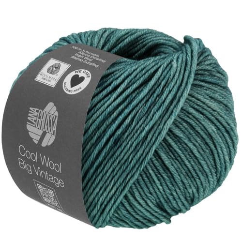 Lana Grossa Cool Wool Big VINTAGE 50 g Ton-in-Ton gefärbte Merinowolle in Vintage-Optik 120 m, Farbe:7179 - Petrol von Lana Grossa