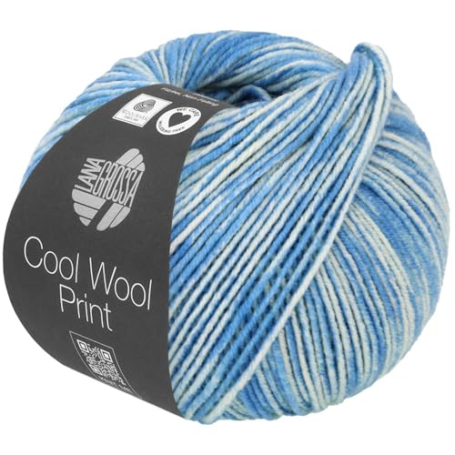 Lana Grossa Cool Wool Neon Print 6523 - Neonblau/Zartblau von Lana Grossa