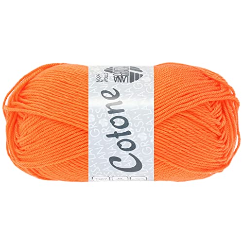 LANA GROSSA Cotone Neon | Baumwollbasicgarn | Handstrickgarn aus 100% Baumwolle | 50g Wolle zum Stricken & Häkeln | 125m Garn von Lana Grossa