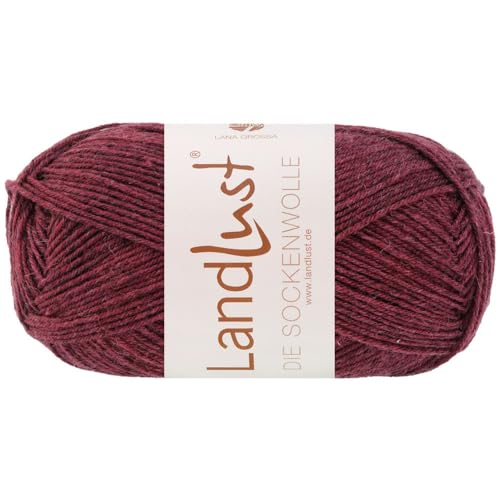 LANA GROSSA Landlust die Sockenwolle 50g | Klassisches Sockengarn in edlen Melangefarben aus 80% Schurwolle (Merino) & 20% Polyamid | 50g waschmaschinenfeste Wolle zum Stricken & Häkeln | 210m Garn von Lana Grossa