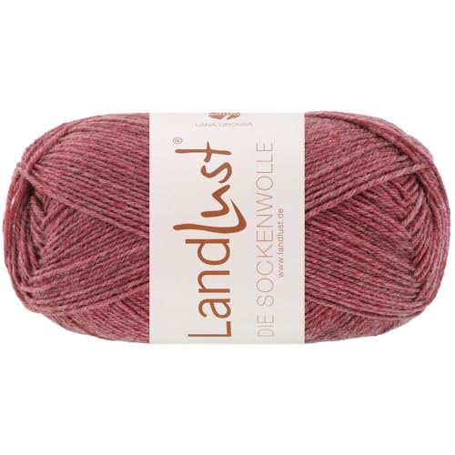 LANA GROSSA Landlust die Sockenwolle 50g | Klassisches Sockengarn in edlen Melangefarben aus 80% Schurwolle (Merino) & 20% Polyamid | 50g waschmaschinenfeste Wolle zum Stricken & Häkeln | 210m Garn von Lana Grossa