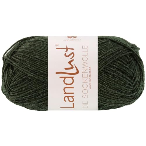 LANA GROSSA Landlust die Sockenwolle 50g | Klassisches Sockengarn in edlen Melangefarben aus 80% Schurwolle (Merino) & 20% Polyamid | 50g waschmaschinenfeste Wolle zum Stricken & Häkeln | 210m Garn von Lana Grossa