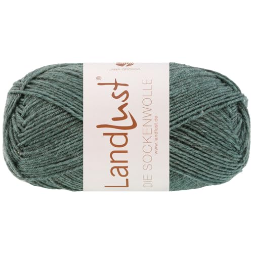 LANA GROSSA Landlust die Sockenwolle 50g | Klassisches Sockengarn in edlen Melangefarben aus 80% Schurwolle (Merino) & 20% Polyamid | 50g waschmaschinenfeste Wolle zum Stricken & Häkeln | 210m Garn von Lana Grossa