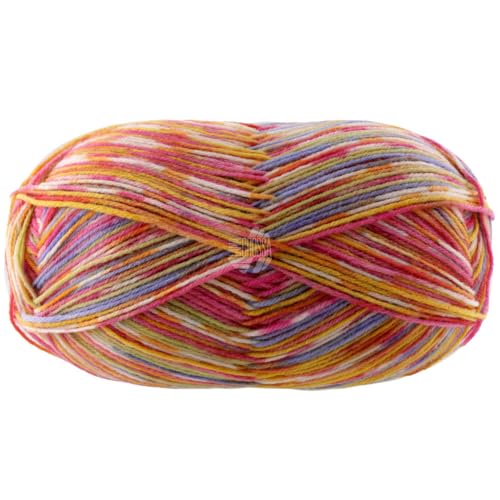 Lana Grossa MEILENWEIT 100 g AKTION! zeitlose 4-fach Sockenwolle 420 m, Farbe:2997 - Pink/Gelbgrün/Hellblau/Weiß/Fuchsia/Gelb/Orange von Lana Grossa