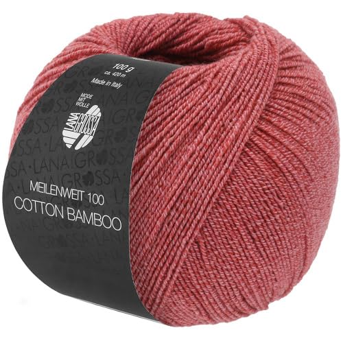 Lana Grossa Meilenweit 100 Cotton Bamboo Uni 035 Lachsrot von Lana Grossa