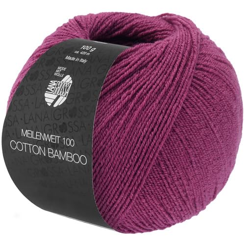 Lana Grossa Meilenweit 100 Cotton Bamboo Uni 036 Fuchsia von Lana Grossa