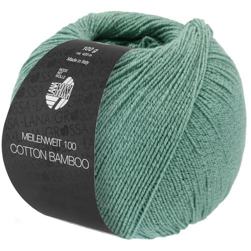 Lana Grossa Meilenweit 100 Cotton Bamboo Uni 038 Jade von Lana Grossa