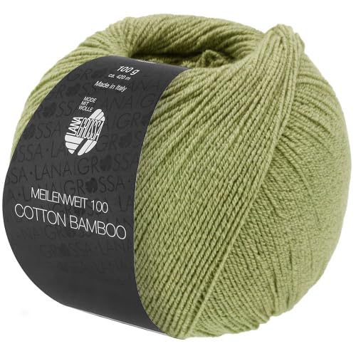 Lana Grossa Meilenweit 100 Cotton Bamboo Uni 039 Lindgrün von Lana Grossa