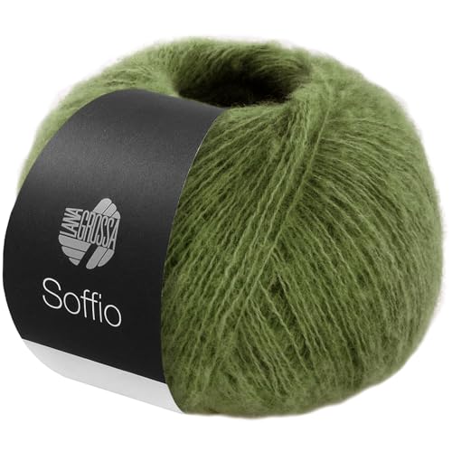 Lana Grossa SOFFIO 25 g flauschiges Lace-Garn aus Merinowolle mit Kaschmiranteil 215m, Farbe:022 - Blattgrün von Lana Grossa