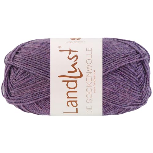 LandLust die Sockenwolle 50g Melange 4-Fach 1601 - Dunkelviolett meliert von Lana Grossa