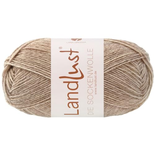 LandLust die Sockenwolle 50g Melange 4-Fach 1609 - Sand meliert von Lana Grossa