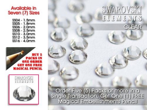 Swarovski Strasssteine, mit flacher Rückseite (ohne Thermokleber), SS04, 1,5 mm, transparent, 50 Stück von Lana's Magic