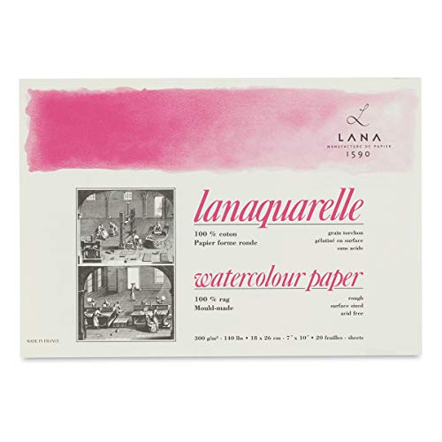 Lanaquarelle Block rau 300g/m², 18x26cm, 20Blatt von Lana