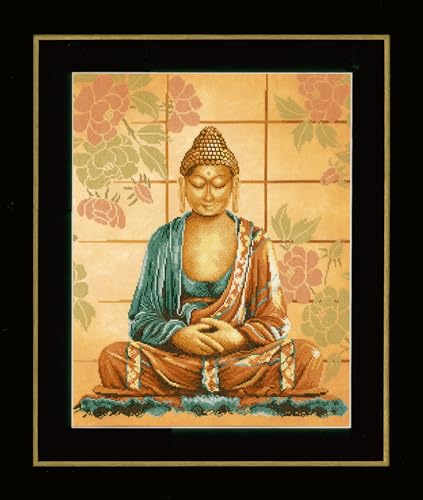 Lanarte Zählmusterpackung Buddha Kreuzstichpackung, Baumwolle, Mehrfarbig, 39 x 49 x 0.3 cm von Lanarte