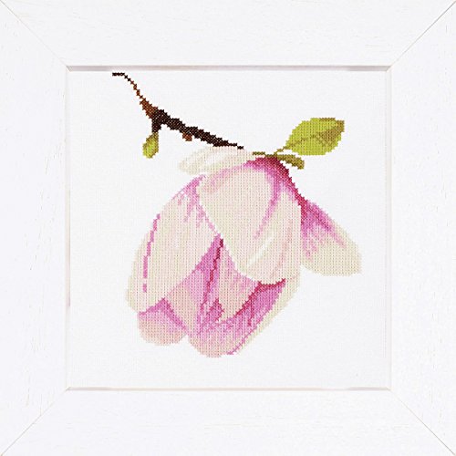 Lanarte Zählmusterpackung Magnolienblüte Kreuzstichpackung, Baumwolle, Mehrfarbig, 20 x 20 x 0.3 cm von Lanarte