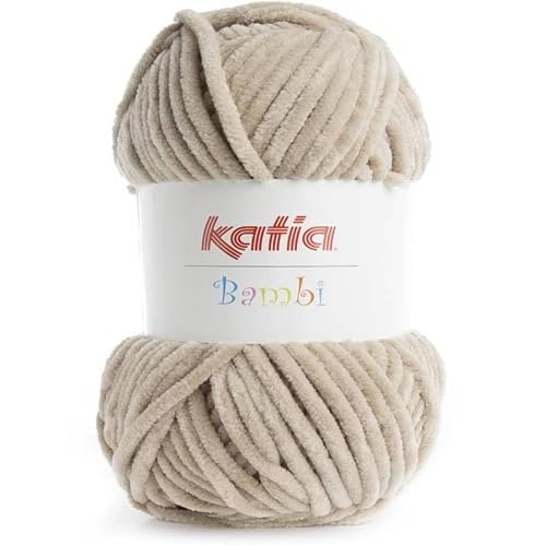 Lanas Katia Bambi Wolle Beige, 100g, 120m, Polyester von Lanas Katia