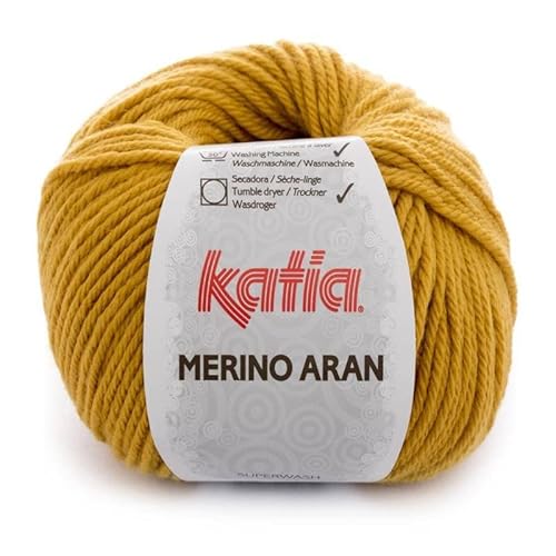 Merino Aran Wolle Katia, senffarben, Cod. 41 von Lanas Katia