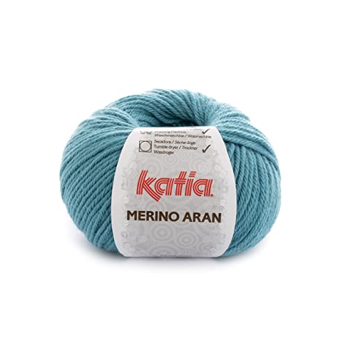 Merino Aran Wolle Katia, türkis, Cod. 73 von Lanas Katia