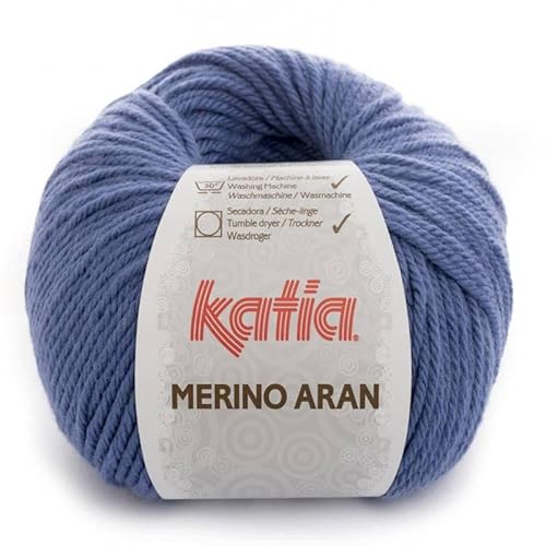 Merino Aran Wolle Katia blau Cod.45 von Lanas Katia