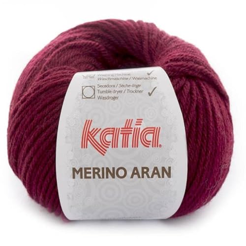 Merino Aran Wolle Katia bordeaux Cod. 23 von Lanas Katia