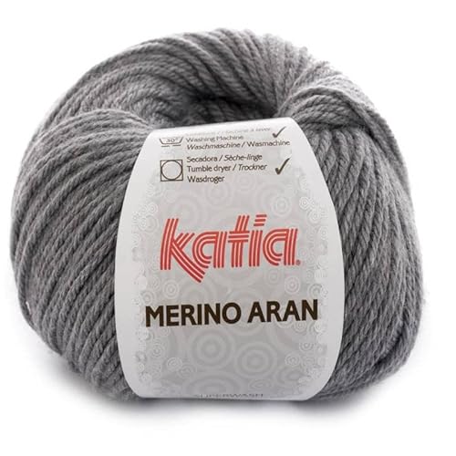 Merino Aran Wolle Katia grau Cod. 69 von Lanas Katia