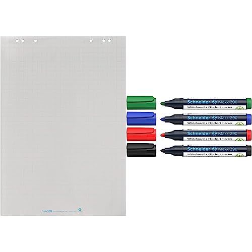 Landre recycling Flipchart-Papier, kariert & Schneider Maxx 290 Marker von LANDRE