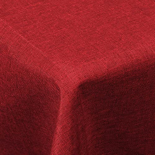 Laneetal Tischdecke Leinendecke Leinenoptik Wasserabweisend Lotuseffekt Tischtuch Fleckschutz pflegeleicht abwaschbar schmutzabweisend Eckig 110x140 cm Rot von Laneetal