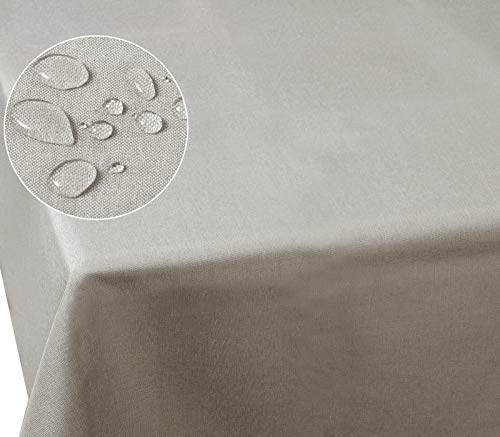 Laneetal Tischdecke Leinendecke Leinenoptik Wasserabweisend Lotuseffekt Tischtuch Fleckschutz pflegeleicht abwaschbar schmutzabweisend Eckig 110x110 cm Hellbrau von Laneetal