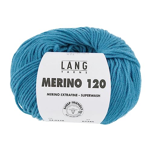 LANG YARNS Merino 120 - Farbe: Violett Dunkel (0424) - 50 g / ca. 120 m Wolle von Lang Yarns