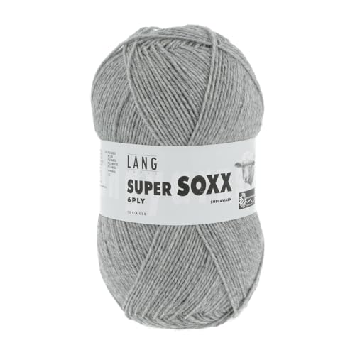 LANG YARNS Super Soxx 6-Fach/6-Ply - Farbe: Grau Melange (0003) - 150 g / ca. 410 m Wolle von Lang