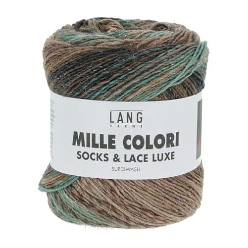 Lang Yarns Mille Colori Socks and LACE Luxe 859.0205 - Braun/Petrol/Türkis von Lang Yarns