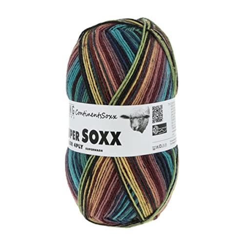 Lang Yarns - Super Soxx Color 4-fach 0402 grün gelb blau 100 g von Lang Yarns