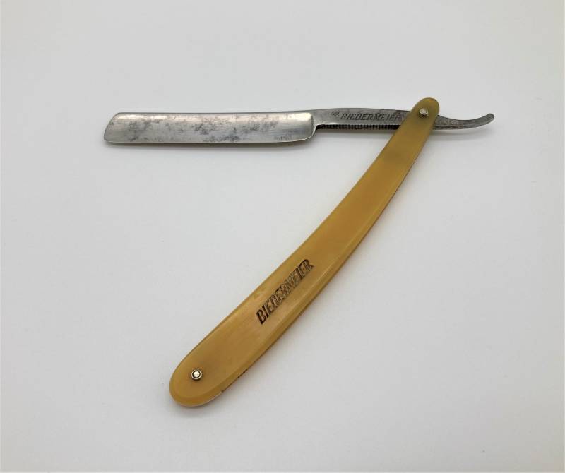 H.eicker & Sohne Biedermeier 42 Solingen Germany Vintage Rasiermesser von Langeblo