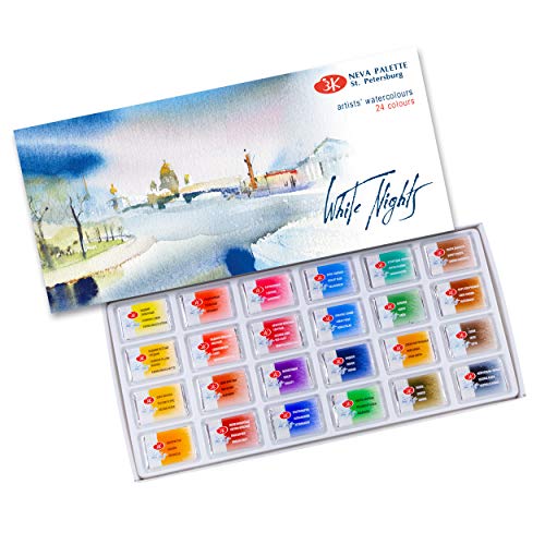 White Nights 80100 - Aquarellfarbe, 24er Pappschachtel von Langhans Kuenstlermaterial