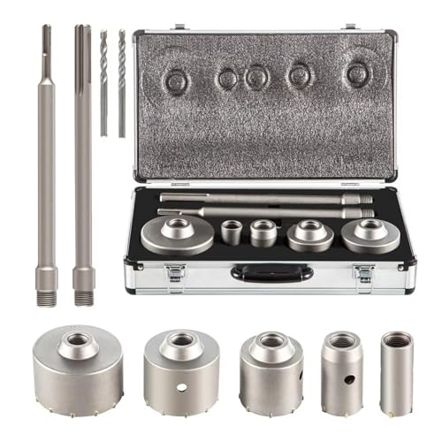 Langjiee 4-in-1 Beton-lochsägen-Set, 8/9-teilig, 30–100/40–125 Mm, Zementbohrer, Wand-lochöffner-Werkzeug-Set von Langjiee