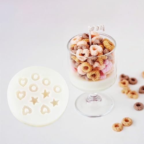 Langjitianya Silikonform Mini Donuts Müsli Schokoladenform Kerze Dessert Wachs Seife Form von Langjitianya