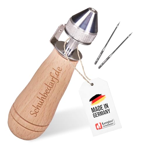 Handnähapparat/Nähahle mit Spule von Langlauf Schuhbedarf - Handnähmaschine für Dicke Stoffe, Planen, Cabrioverdecke und Segeltuch - incl. Ledernadel - Made in Germany von Langlauf Schuhbedarf