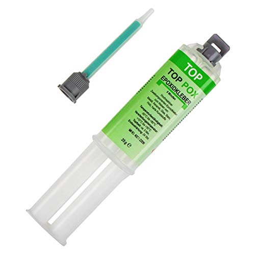 Top2Glue 2K Epoxidharz + Härter 25g - 2 Komponenten Epoxydkleber 5Min Klebeharz in Dosierspritze + 1 Mischdüse - Epoxy Kleber - Reparaturharz - Zweikomponentenkleber - Epoxidkleber (1 Stück) von Langlauf Schuhbedarf