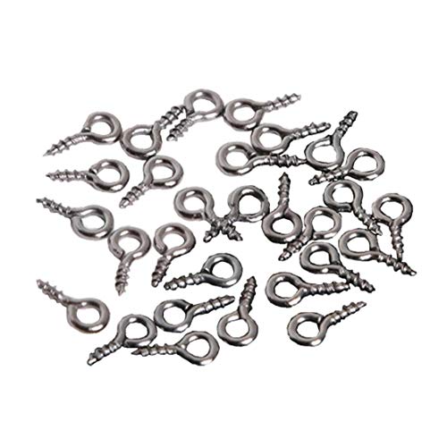 Lankater 50 X Kleine Tiny Mini Eye Pins Kettelstifte Haken Ösen Schraubengewinde Silber 8mm von Lankater