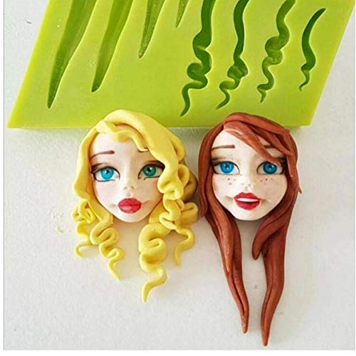 Lankater Karikatur-Mädchen-Haar-Silikon-Form-DIY Handgemachten Fondant-Kuchen-Dekor-Backen-Werkzeug von Lankater