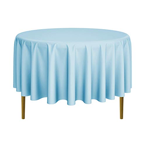 Lann's Linens - 228,6 cm runde Premium-Tischdecke für Hochzeit / Bankett / Restaurant – Polyester-Tischdecke – Babyblau von Lann's Linens