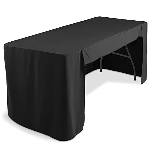 Lann's Linens Premium Messe-Tischdecke, offene Rückseite, 1,8 m, Schwarz von Lann's Linens