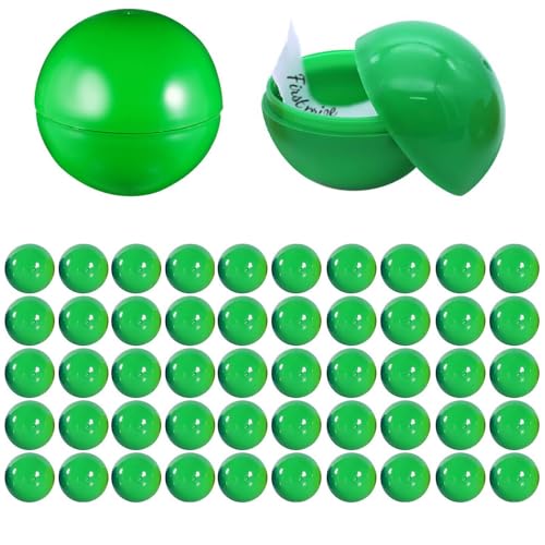 Lansls 50 Stück Ping Pong Bälle, Plastikkugeln Klein, Lotterie Bälle, Lotterie Kugeln Bälle, Tombola-Bälle, Bingo Spielbälle, Bunte Kugeln, Teilbare Plastikkugeln Leere für Bingo Spiel (Grün) von Lansls