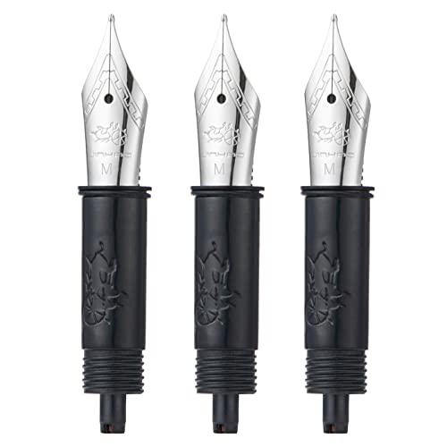 3er Set Jinhao 82 Füllfederhalter, mittlere Feder mit schwarzem Teilvorschub, silber, kompatibel mit Jinhao 82, 88, 95 Füllfederhalter von Lanxivi