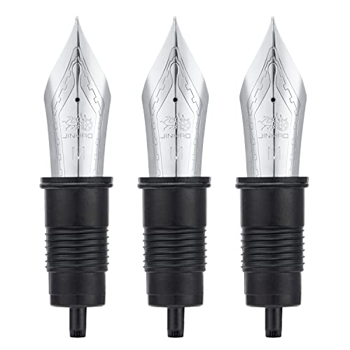 Set mit 3 Ersatz-Füllfederhaltern für Jinhao X159 und 9019, mittlere Spitze, silberfarbene Zierteile von Lanxivi