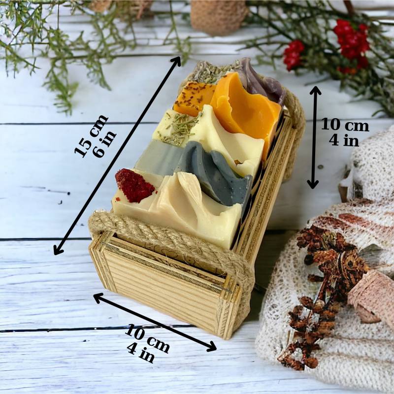 Handgemachte Naturseifen Vegan Set, Bad & Pflege, Seifen in Geschenkbox Aus Holz, Ausgefallenes Einweihungsgeschenk, Nachhaltige Schönheit Und Luxus von LapinaNatural