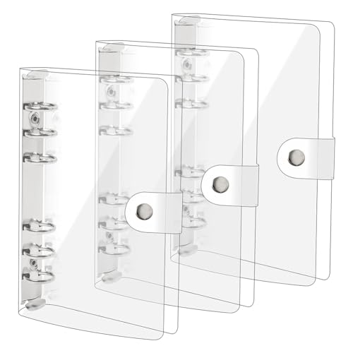 Lapyyne 3er-Pack A6-Einband Aus Transparentem Weich-PVC mit 6 Ringen, Durchsichtiger Notizbucheinband, A6-Ordner für Nachfüllbare Notizbücher von Lapyyne